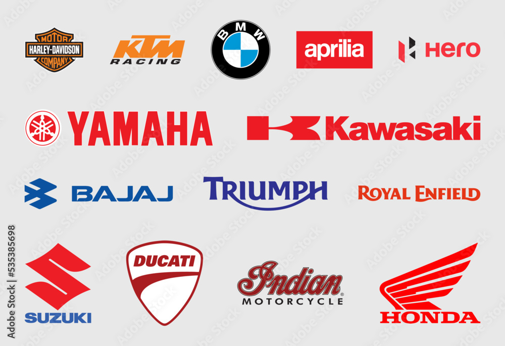 Best Motorcycle Brand Logos. Harley-Davidson, Honda, Yamaha, Suzuki ...